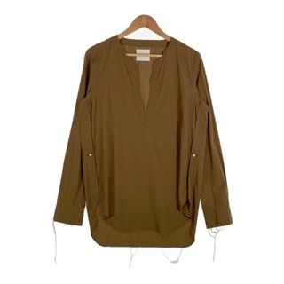 TAKAHIROMIYASHITA The Soloist タカヒロミヤシタ ザ ソロイスト Tunic Shirt チュニックシャツ ブラウン コットン シルク Size 46(シャツ)