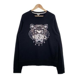 KENZO - KENZO PARIS ケンゾー 18AW Tiger Sweatshirt タイガー スウェットシャツ クルーネックトレーナー ブラック 刺繡 F855SW0014X1 Size XL