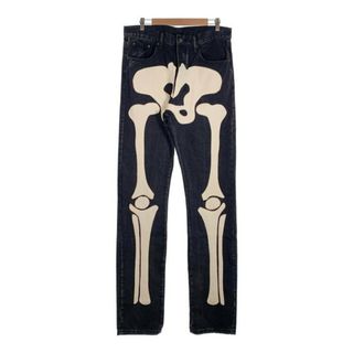 ミニマル(mnml)のmnml ミニマル D184 Skeleton Denim スケルトン ブラックデニムパンツ ボーン Size 34(その他)