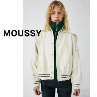 moussy　マウジー　ジャケット　オフホワイト　白　アップリケ　フード