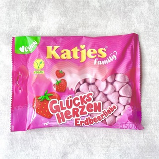 Katjes【日本未販売】Glücksherzen Erdbeerliebe(菓子/デザート)