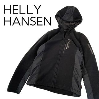 【HELLY HANSEN】フリースジャケット フーディ ブラック／黒 M