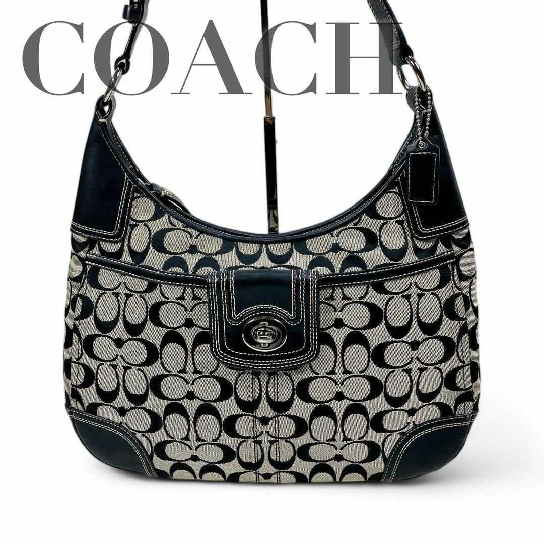 COACH(コーチ)のコーチ ターンロック シグネチャー ワンショルダーバッグ ブラック レディースのバッグ(ショルダーバッグ)の商品写真