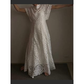 アメリヴィンテージ(Ameri VINTAGE)のMEDI 2WAY FLARE CHEMICAL LACE DRESS(ロングワンピース/マキシワンピース)