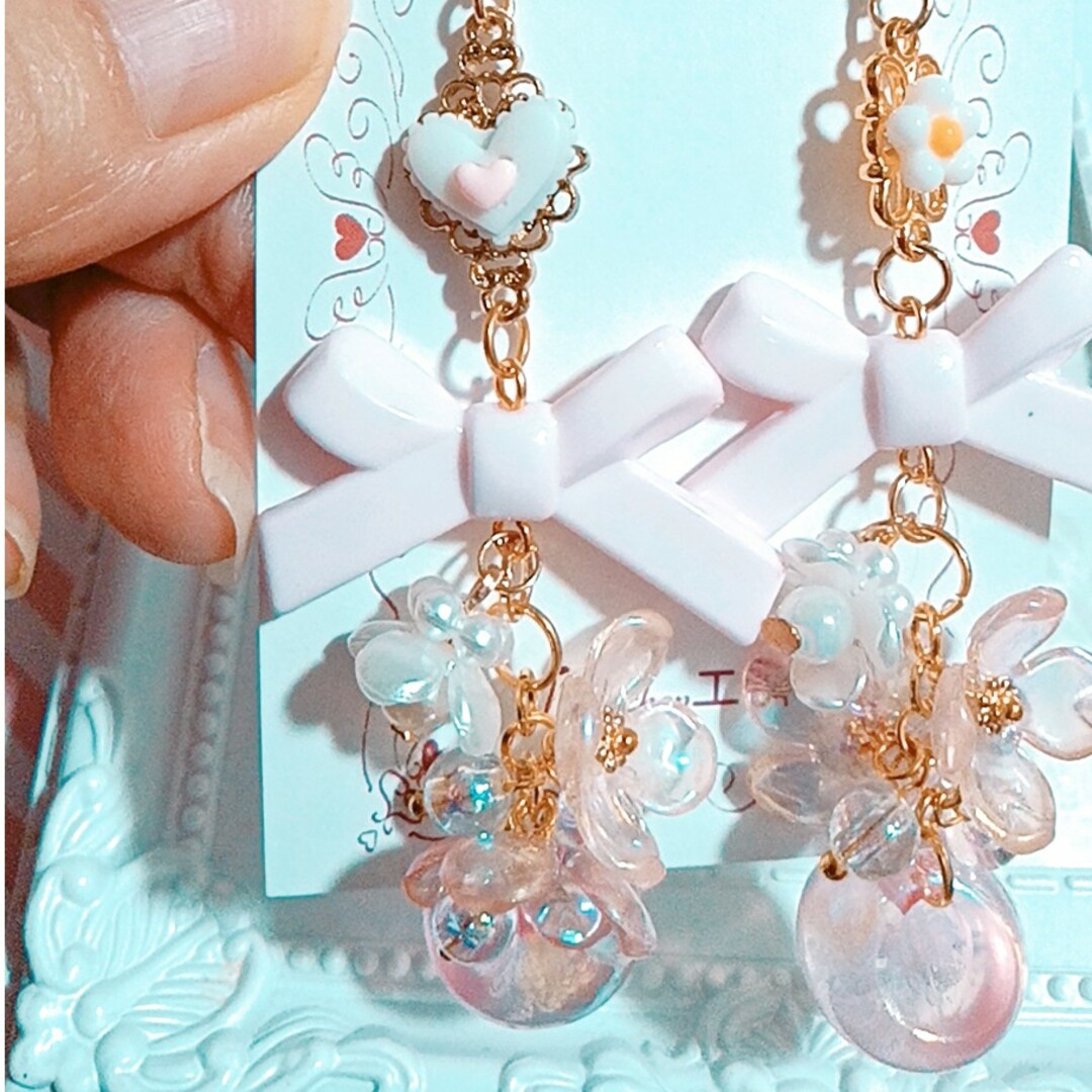 土日限定100円引き【鈴丸】シュワシュワPierce/earrings レディースのアクセサリー(ピアス)の商品写真