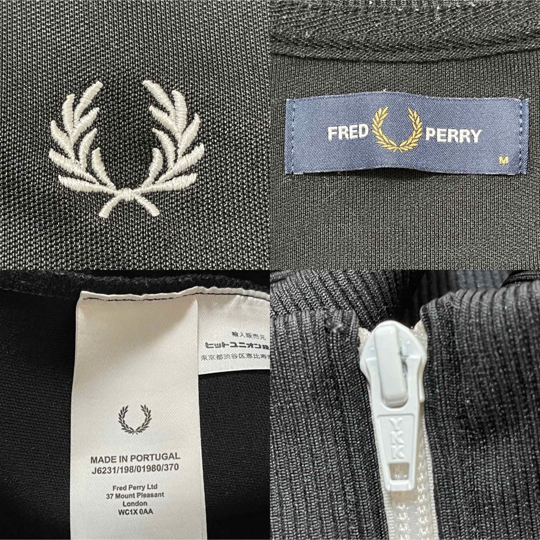 FRED PERRY(フレッドペリー)の美品】フレッドペリー刺繍トラックジャケット古着ジャージトップfred ブラック黒 メンズのトップス(ジャージ)の商品写真