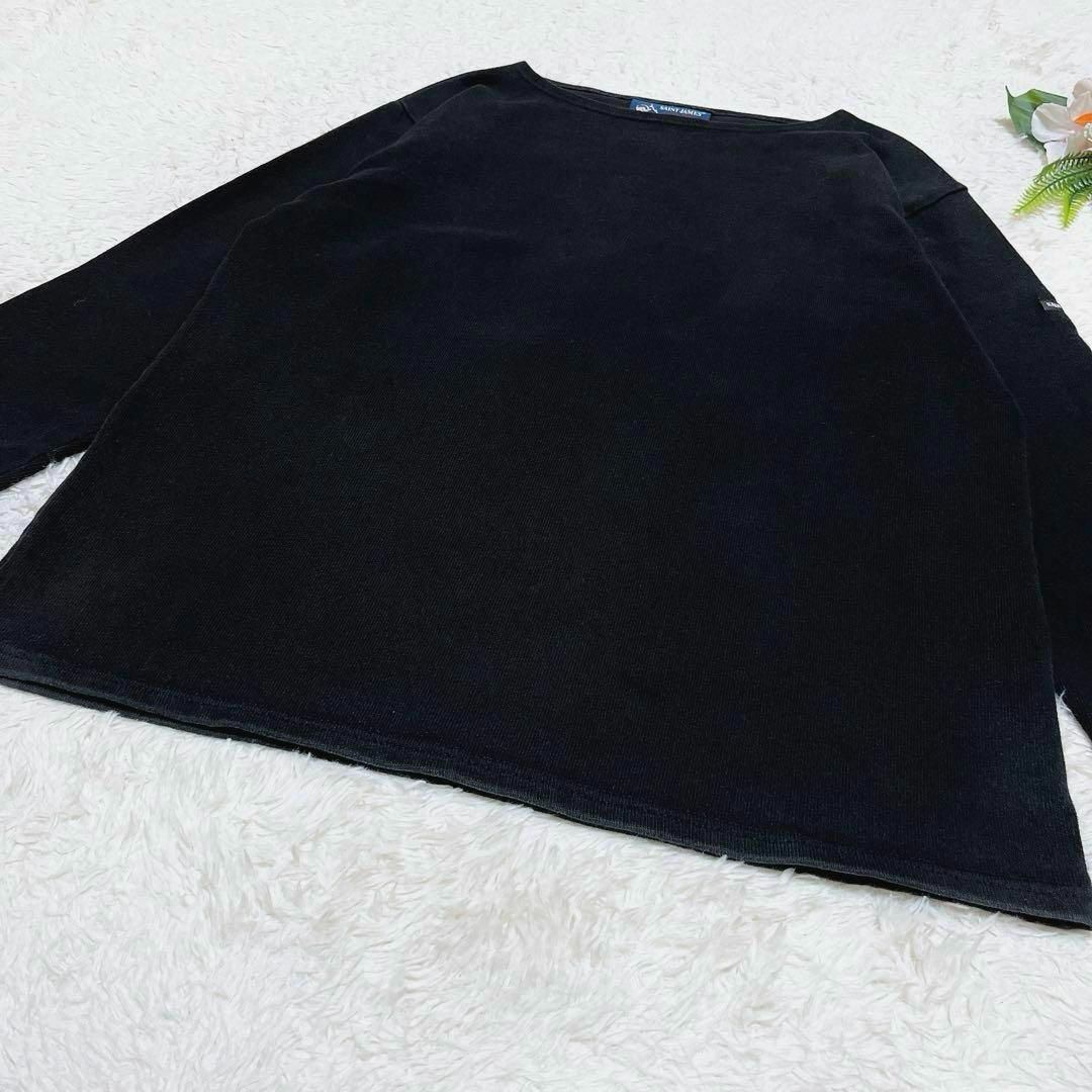 SAINT JAMES(セントジェームス)の大人気✨セントジェームス　ウエッソン　バスクシャツ　ソリッド　黒　長袖　T3 レディースのトップス(カットソー(長袖/七分))の商品写真