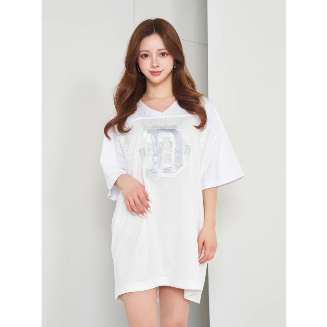 Darich(ダーリッチ)のDarich♡新品メッシュアップリケビッグTシャツ【Ｆ】 レディースのトップス(Tシャツ(半袖/袖なし))の商品写真