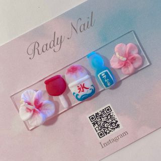 radynail ハイビスカス　3D ネイルパーツ　ラムネ　りんご飴(デコパーツ)