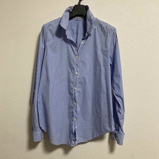 ユニクロ(UNIQLO)のユニクロ　shirt collection  M. ブルー　ストライプ(シャツ/ブラウス(長袖/七分))