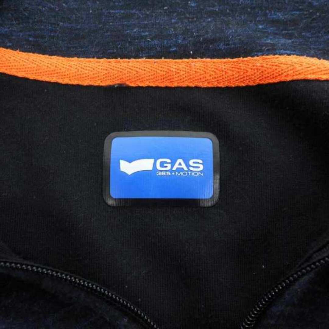 GAS(ガス)のガス スウェット ジップアップ ワンポイントロゴ ライン L ブルー ブラック メンズのトップス(その他)の商品写真