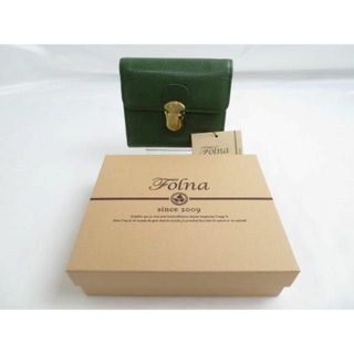  新品 未使用 タグ付き フォルナ Folna ヌメオイルシュリンク 差し込み金具付き 二つ折り財布 グリーン 日本製(その他)