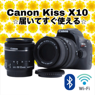 キヤノン(Canon)の❤ダブルレンズ❤Canon kiss X10 ❤初心者おすすめ❤美品❤(デジタル一眼)