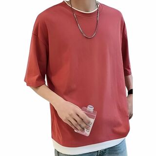 [emptio] Tシャツ 重ね着風 半袖 レイヤード メンズ ゆったり ビッグ(その他)