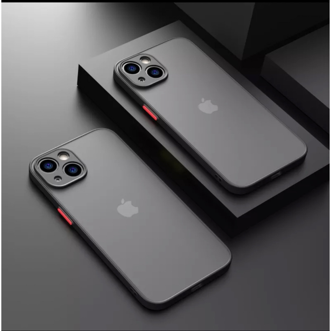iPhone14plus ブラック 耐衝撃 マット 半透明 ワイヤレス充電 安い スマホ/家電/カメラのスマホアクセサリー(iPhoneケース)の商品写真