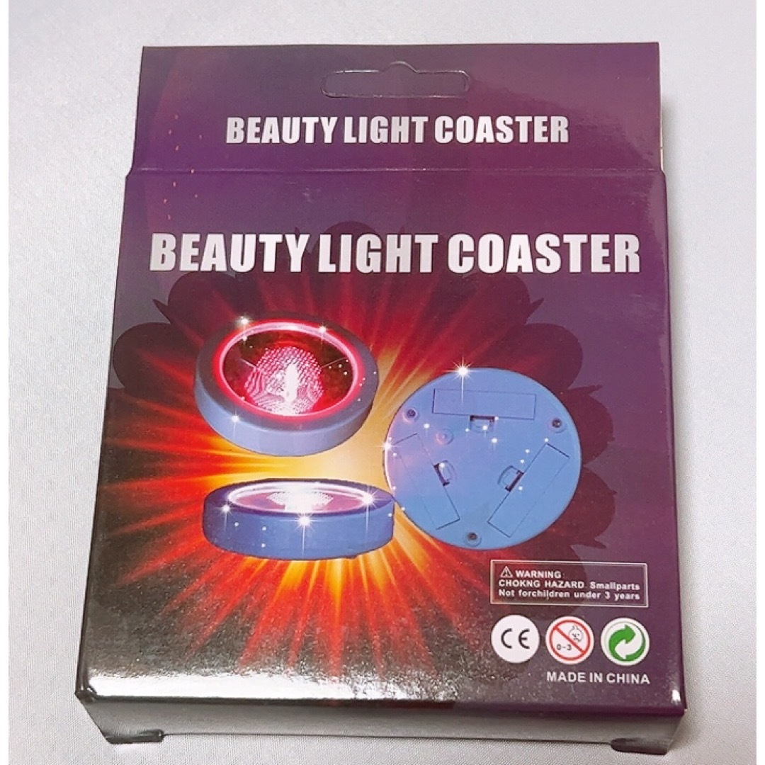 ライトコースター　光るコースター　LEDコースター インテリア/住まい/日用品のライト/照明/LED(その他)の商品写真