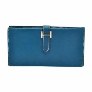 エルメス(Hermes)のHERMES エルメス 【極美品】 ベアン ブルー 長財布 □H刻印(財布)