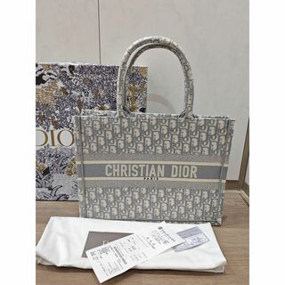 クリスチャンディオール(Christian Dior)の美品ディオール オブリーク ブックトート ミディアムバッグ グレー(ショルダーバッグ)