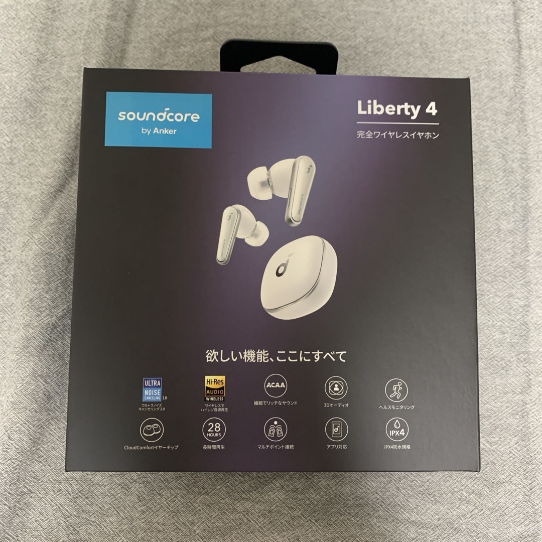 Anker(アンカー)のAnker Soundcore Liberty4完全ワイヤレスイヤホン スマホ/家電/カメラのオーディオ機器(ヘッドフォン/イヤフォン)の商品写真