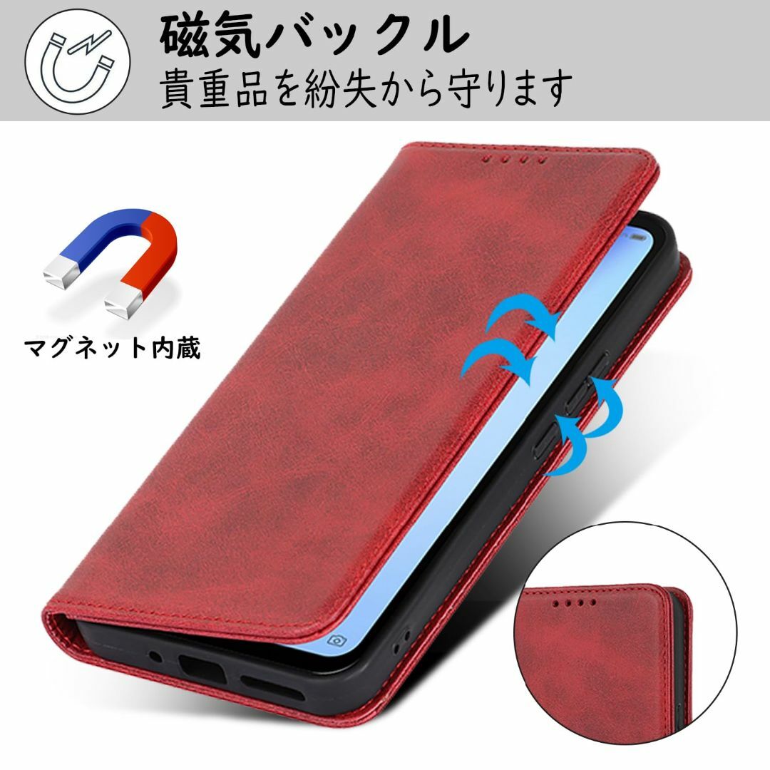 【色:ヴィンテージレッド_サイズ:ZTELibero5GIII】【Hamany】 スマホ/家電/カメラのスマホアクセサリー(その他)の商品写真