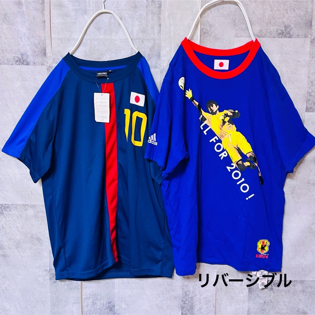 サッカー日本代表ユニフォームTシャツまとめ売り　リバーシブル スポーツ/アウトドアのサッカー/フットサル(応援グッズ)の商品写真