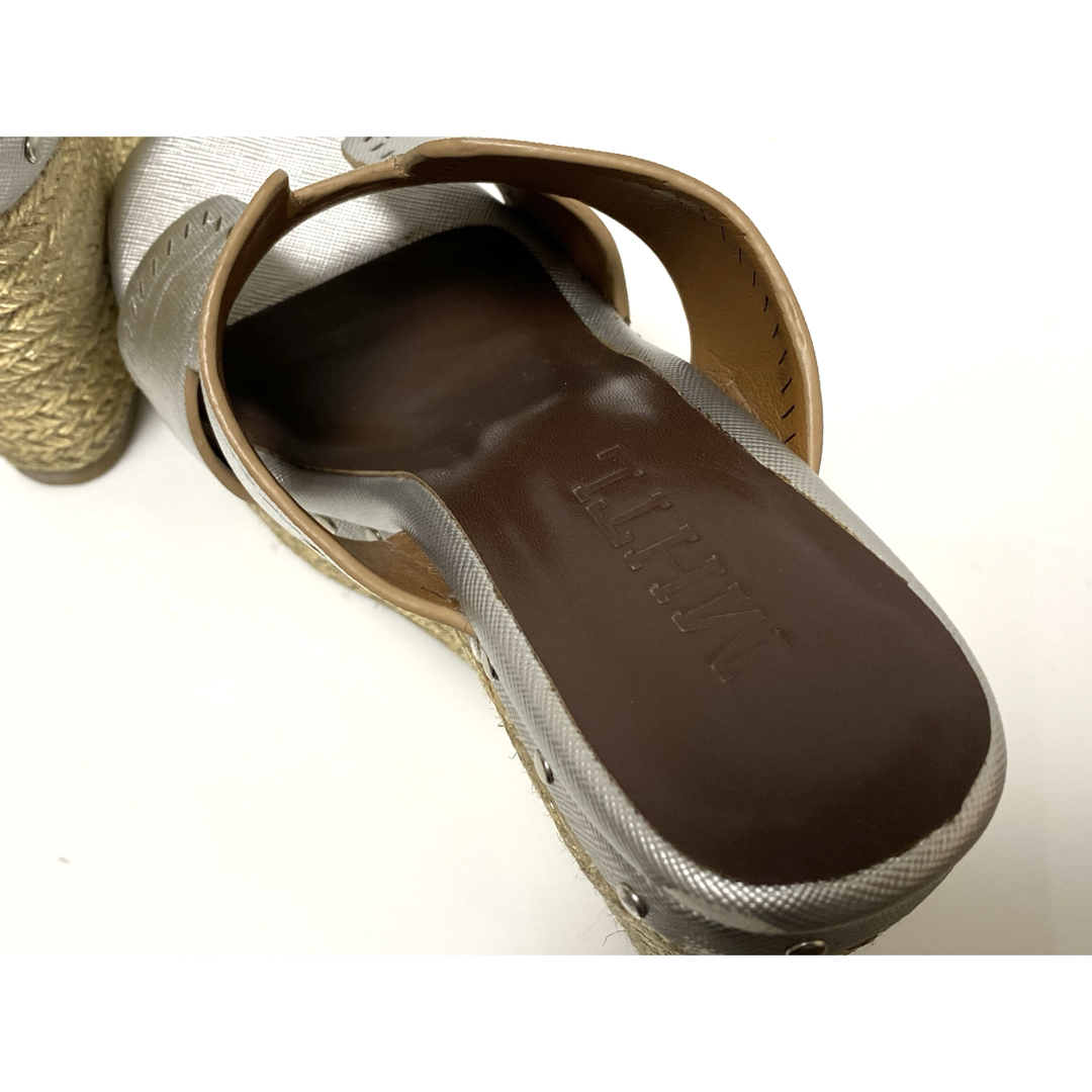 MHTL Hデザイン パテントレザーウエッジソールサンダル　ミュール　厚底   レディースの靴/シューズ(ミュール)の商品写真
