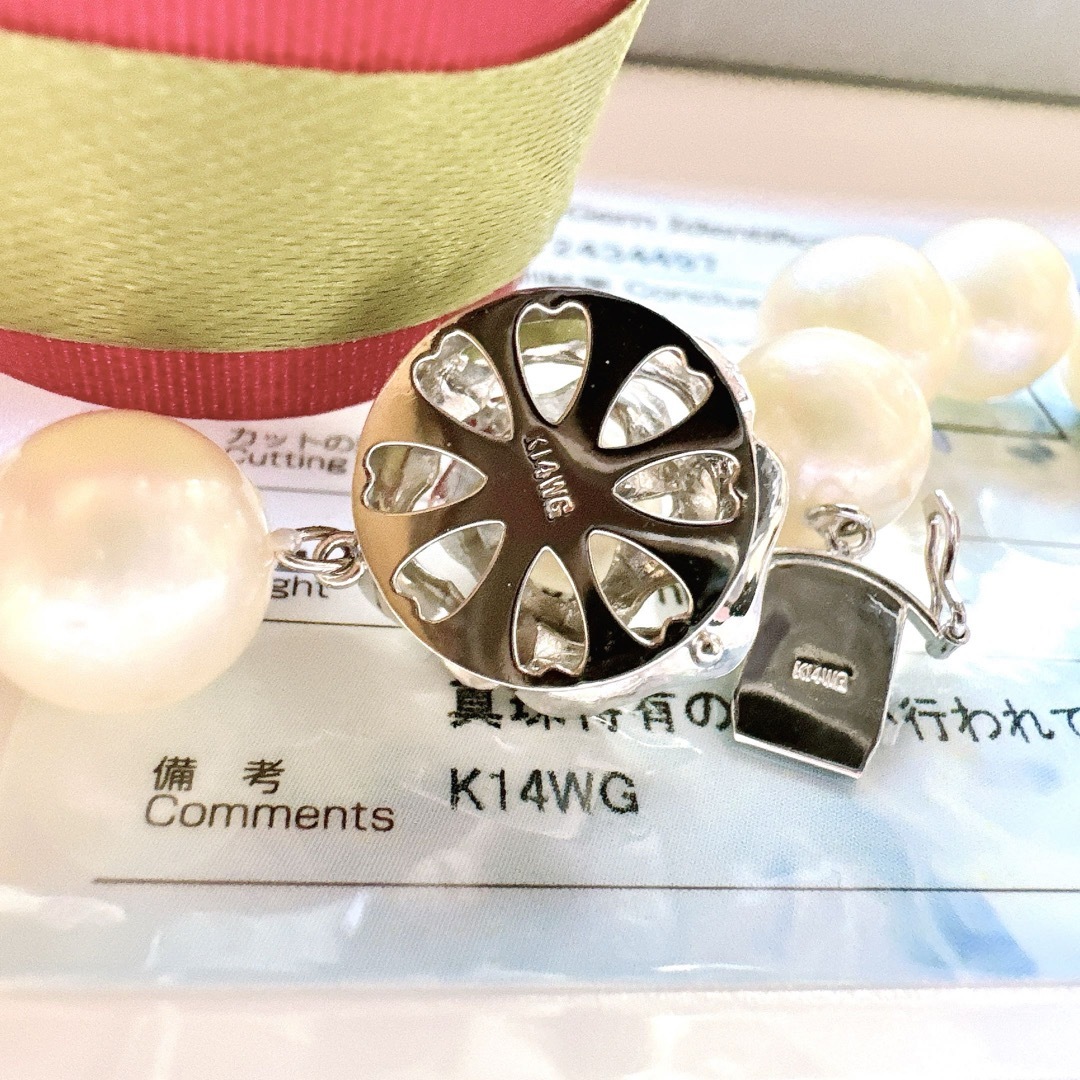 希少大玉　本真珠　10mm～　アコヤ真珠　あこやパール　K14WG　ネックレス レディースのアクセサリー(ネックレス)の商品写真