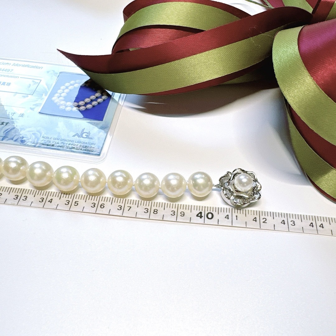 希少大玉　本真珠　10mm～　アコヤ真珠　あこやパール　K14WG　ネックレス レディースのアクセサリー(ネックレス)の商品写真