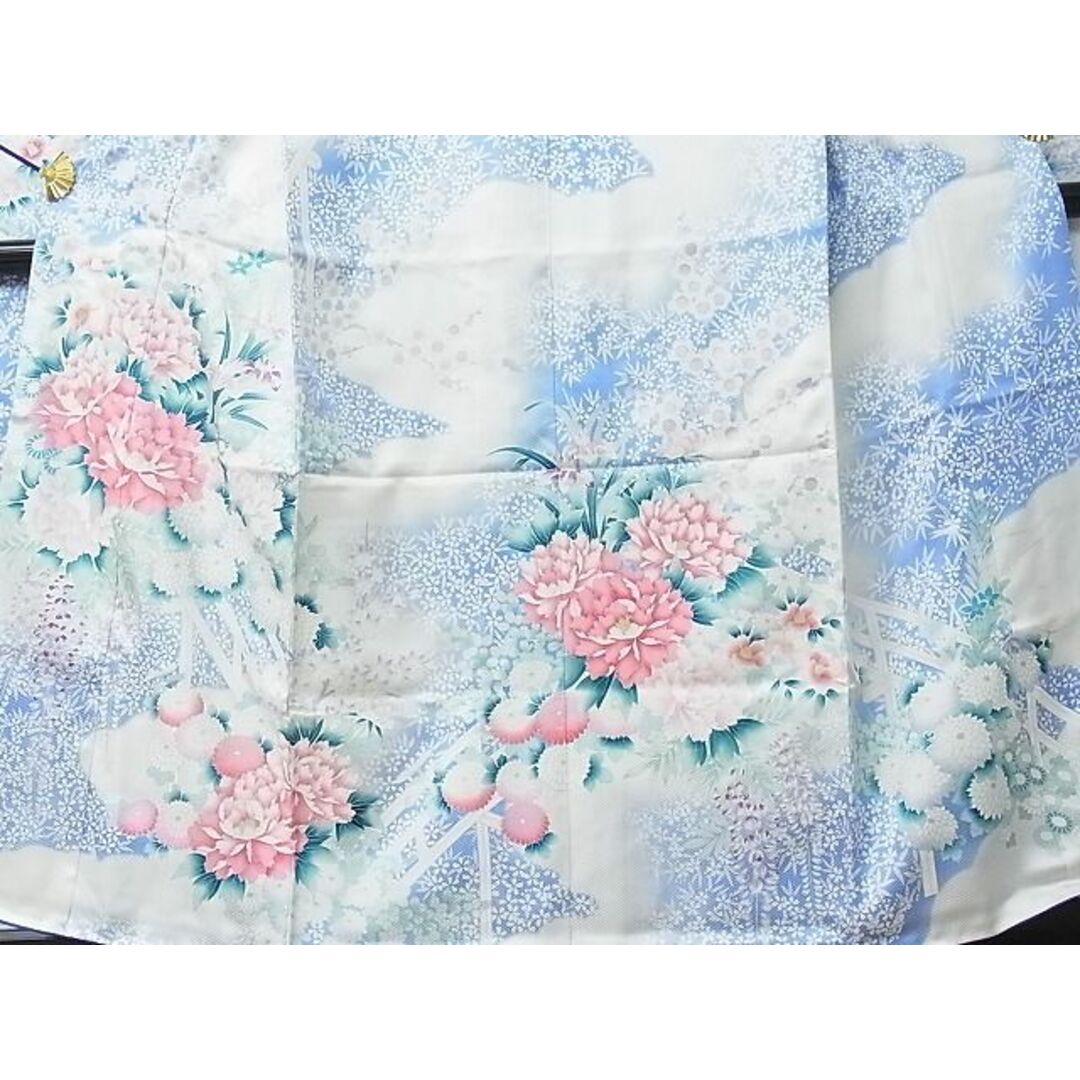 平和屋1■豪華振袖　草花文　銀彩　逸品　CAAC3473hy レディースの水着/浴衣(振袖)の商品写真