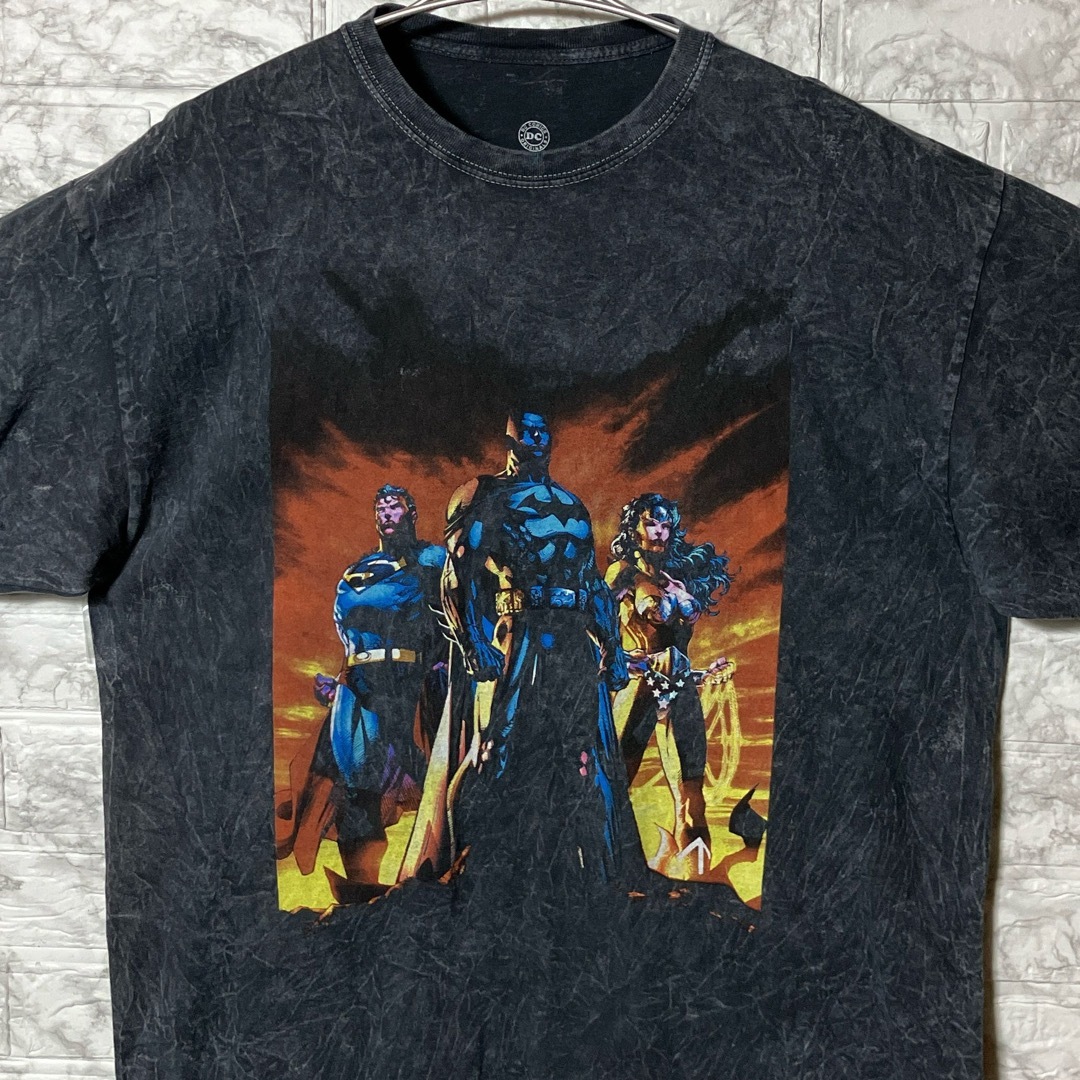 VINTAGE(ヴィンテージ)のUSA古着 DC COMICS バットマンXLsize ブラックタイダイTシャツ メンズのトップス(Tシャツ/カットソー(半袖/袖なし))の商品写真