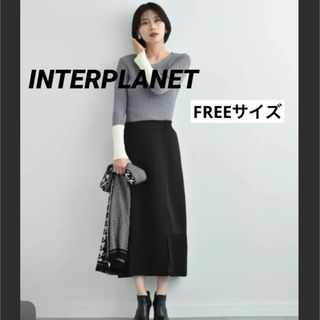 インタープラネット(INTERPLANET)の【INTERPLANET】クルーネック袖配色プルオーバー　ニット(ニット/セーター)