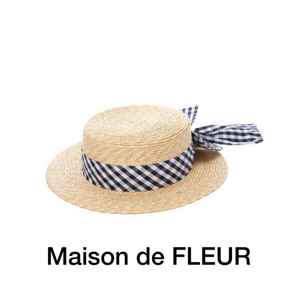 Maison de FLEUR(メゾンドフルール)の【新品未使用タグ付き】Maison de FLEUR カンカン帽 レディースの帽子(麦わら帽子/ストローハット)の商品写真