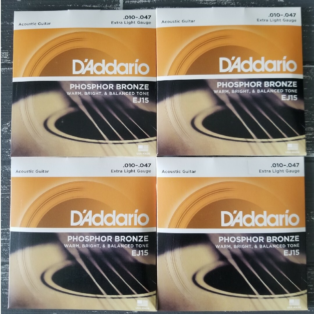新品　D'Addario ダダリオ アコースティックギター弦 EJ15 4個 楽器のギター(弦)の商品写真