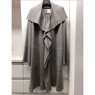 ランバン(LANVIN)の【美品】LANVIN ランバン　ロングコート　デカ襟コート　グレー　36(ロングコート)