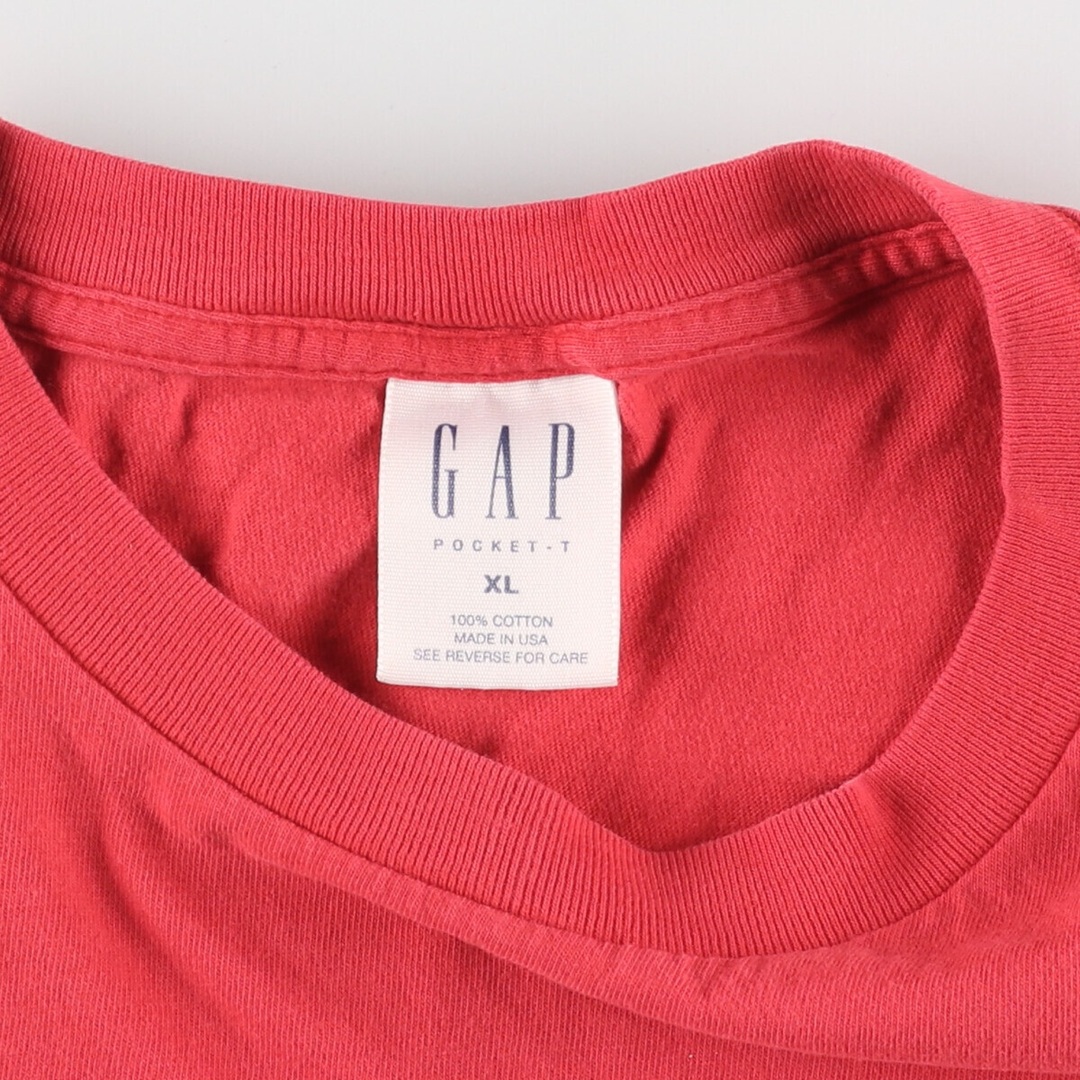 GAP(ギャップ)の古着 90年代 ギャップ GAP オールドギャップ 無地ポケットTシャツ USA製 メンズXL ヴィンテージ /eaa431072 メンズのトップス(Tシャツ/カットソー(半袖/袖なし))の商品写真