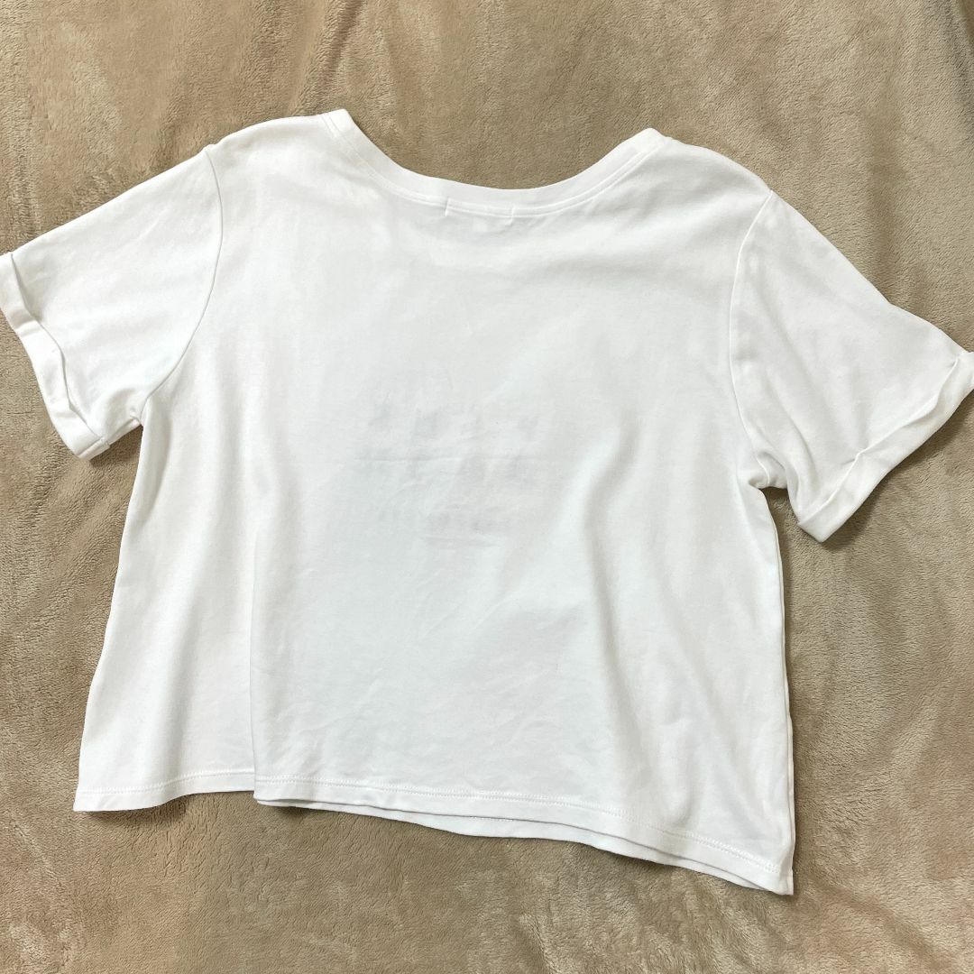 rienda(リエンダ)の【rienda】フェザーフォトロゴT-SH　white/白　FREE レディースのトップス(Tシャツ(半袖/袖なし))の商品写真