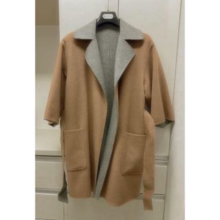 マックスマーラ(Max Mara)の【美品】マックスマーラ　バイカラーコート　カシミア　リバーシブル 36(ガウンコート)