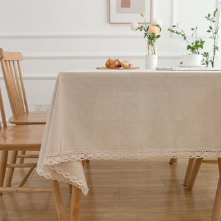 【再入荷】モダン　テーブルクロス　シンプル　ダイニング　花柄　ホワイト(テーブル用品)