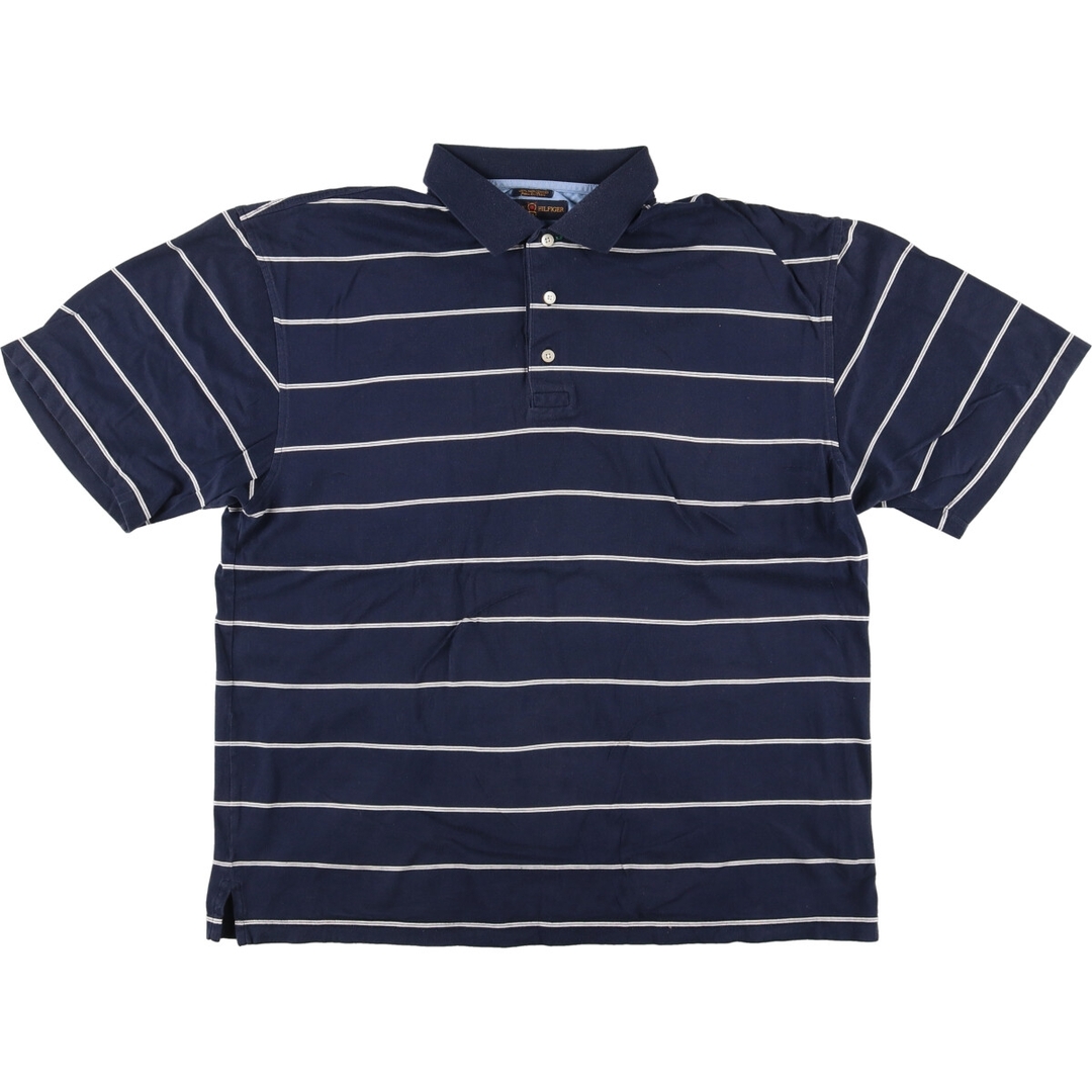 TOMMY HILFIGER(トミーヒルフィガー)の古着 00年代 トミーヒルフィガー TOMMY HILFIGER 半袖 ボーダー ポロシャツ メンズL /eaa444862 メンズのトップス(ポロシャツ)の商品写真