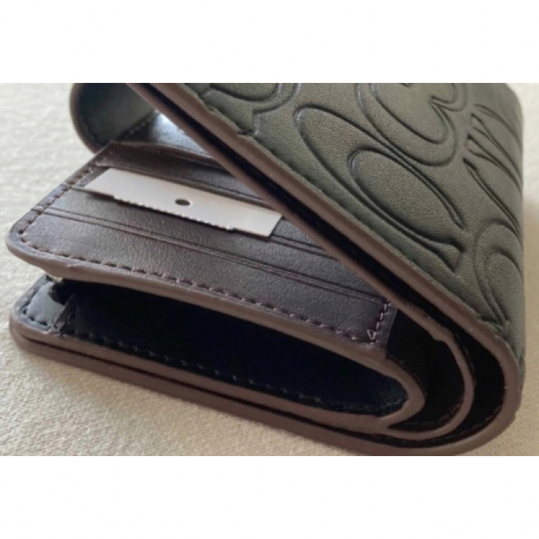 COACH(コーチ)の新品　COACH 二つ折り財布　シグネチャー　ブラック レディースのファッション小物(財布)の商品写真