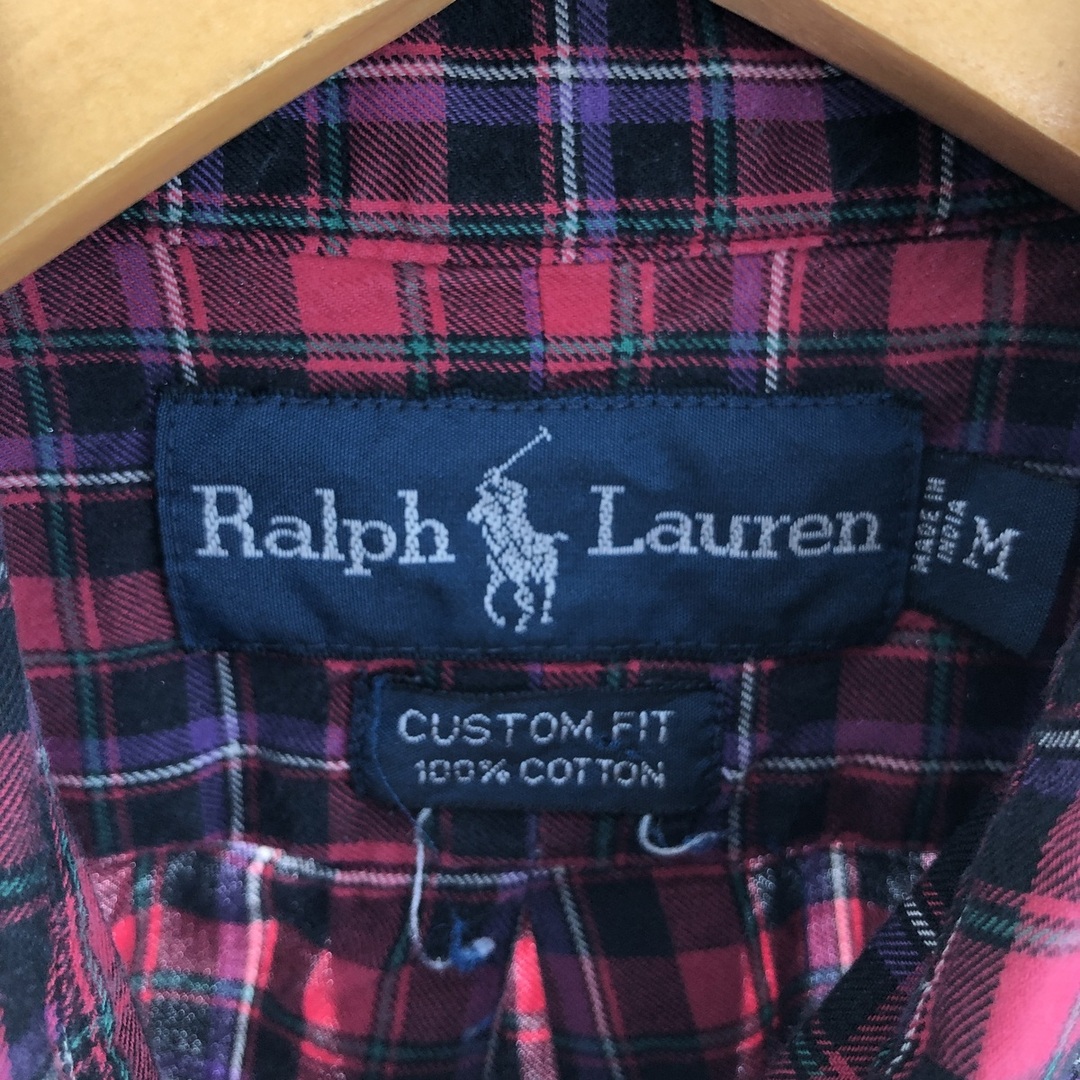 Ralph Lauren(ラルフローレン)の古着 ラルフローレン Ralph Lauren CUSTOM FIT 長袖 ボタンダウンチェックシャツ メンズM /eaa446275 メンズのトップス(シャツ)の商品写真