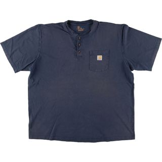 カーハート(carhartt)の古着 カーハート Carhartt ORIGINAL FIT ヘンリーネック 半袖 ワンポイントロゴポケットTシャツ メンズXXL /eaa431060(Tシャツ/カットソー(半袖/袖なし))