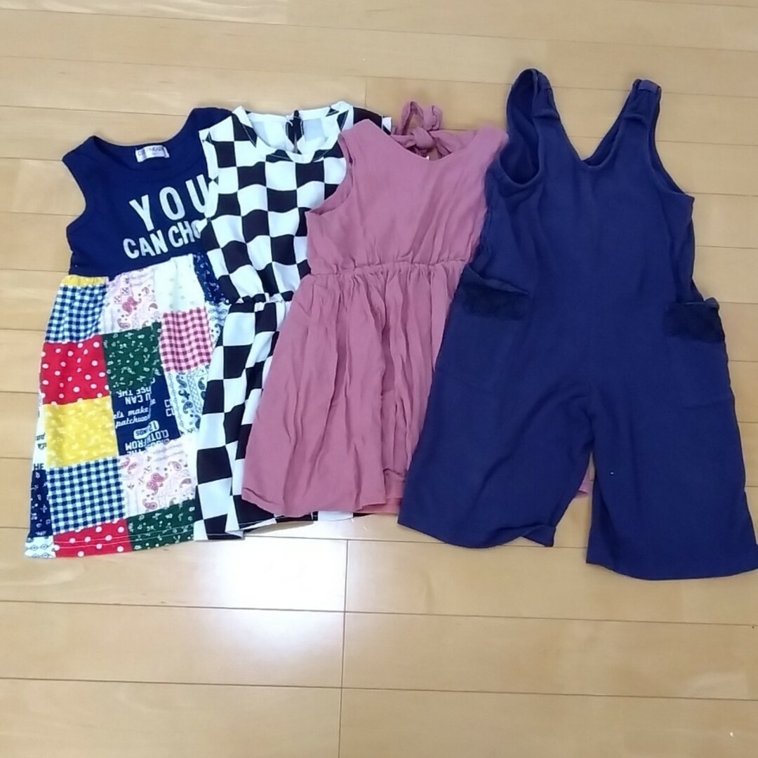 100 110 ワンピース　オールインワン　セット キッズ/ベビー/マタニティのキッズ服女の子用(90cm~)(ワンピース)の商品写真