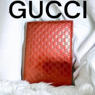 Gucci - GUCCI グッチ ノートカバー メモ帳 マイクロGG オレンジ  美品　お買得