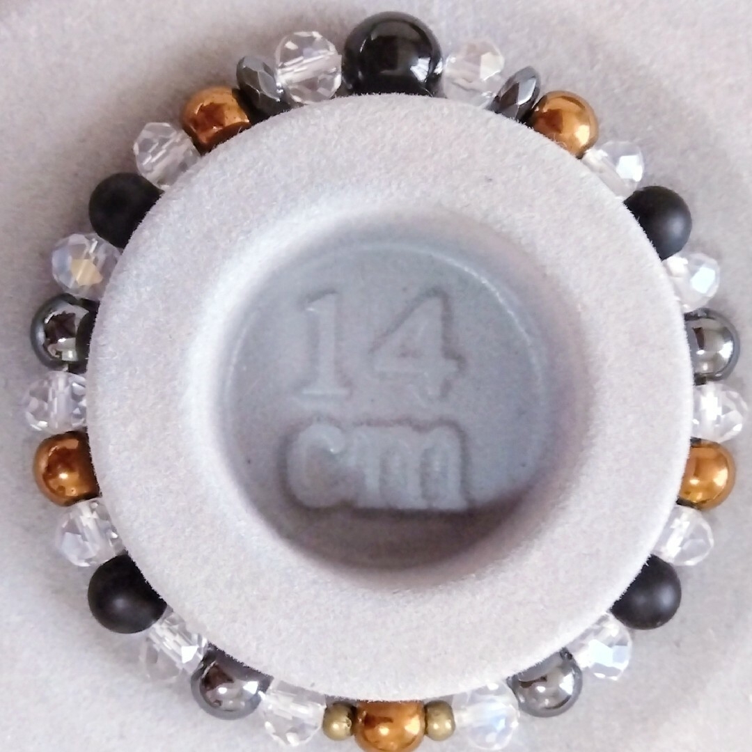 厄除け モリオン パワーストーン ブレスレット 水晶 天然石 数珠 ハンドメイドのアクセサリー(ブレスレット/バングル)の商品写真