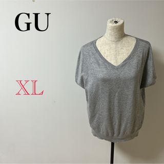 ジーユー(GU)の【GU】 レディース　半袖　シャツ　ブラウス　カットソー　グレー　無地　夏　春(Tシャツ/カットソー(半袖/袖なし))