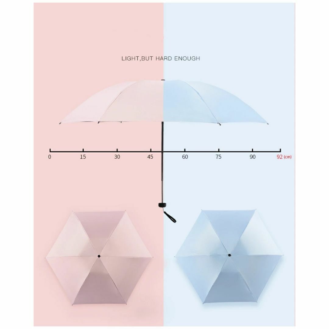 傘 折り畳み 晴雨兼用 UV 耐風 遮光 撥水 軽 190g レディース ピンク レディースのファッション小物(傘)の商品写真