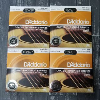 新品　D'Addario ダダリオ アコースティックギター弦  EXP15 4個(弦)