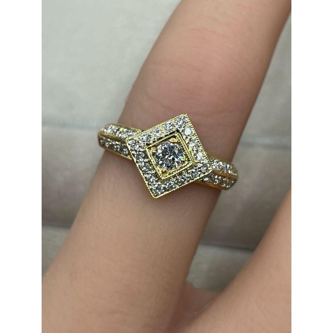 JD114★高級 ダイヤモンド0.49ct K18 リング レディースのアクセサリー(リング(指輪))の商品写真