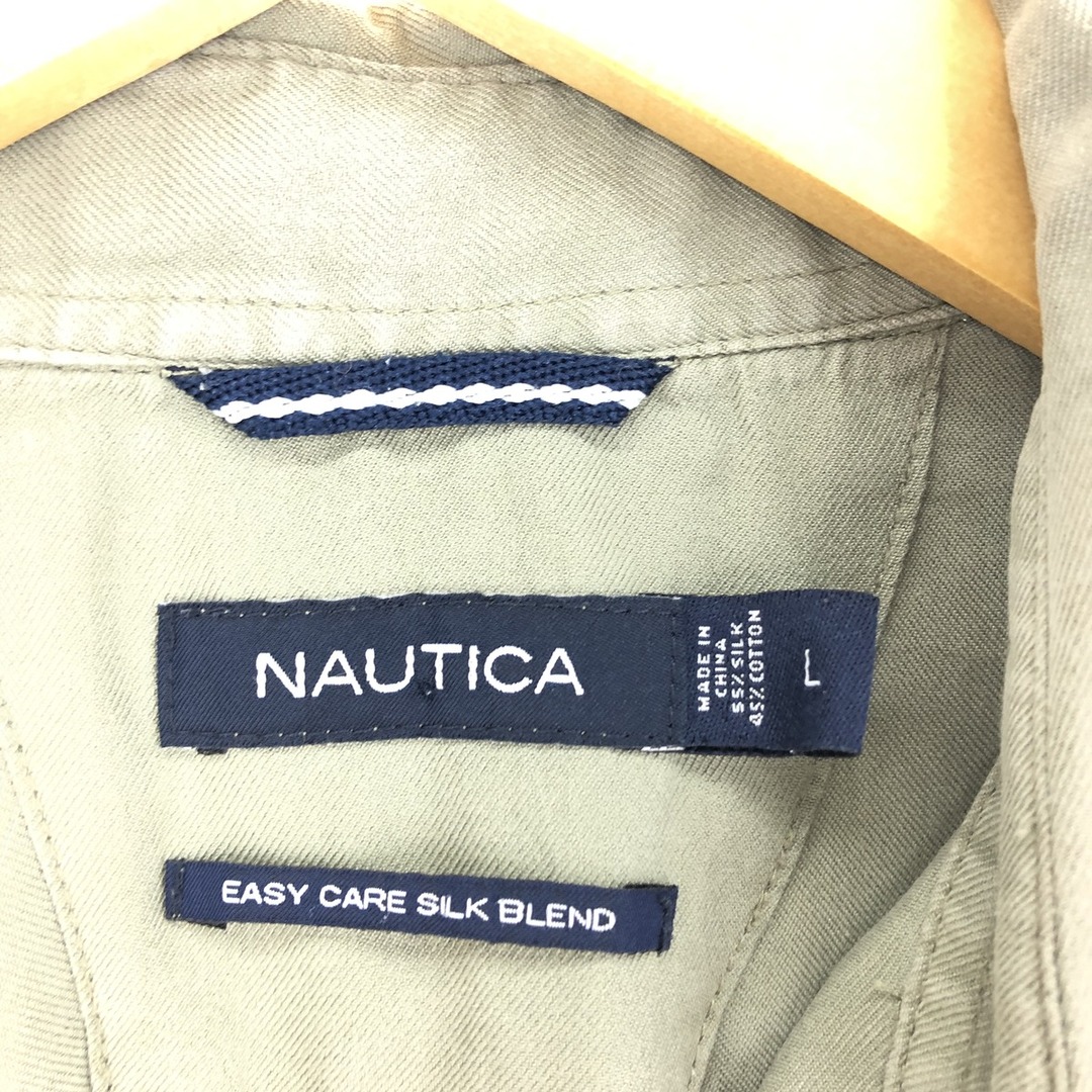 NAUTICA(ノーティカ)の古着 ノーティカ NAUTICA 半袖 コットン×シルクシャツ メンズL 半袖 /eaa441001 メンズのトップス(シャツ)の商品写真